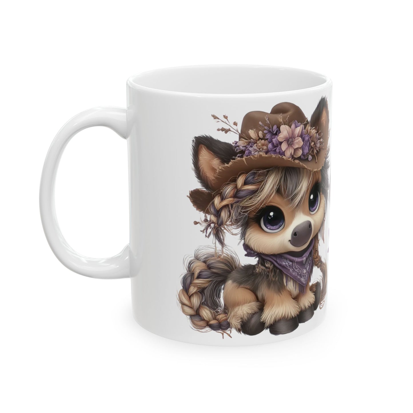Cowgirl Pony Coffee Mug Yee Haw Coffee White Glossy Cup 11oz and 15oz