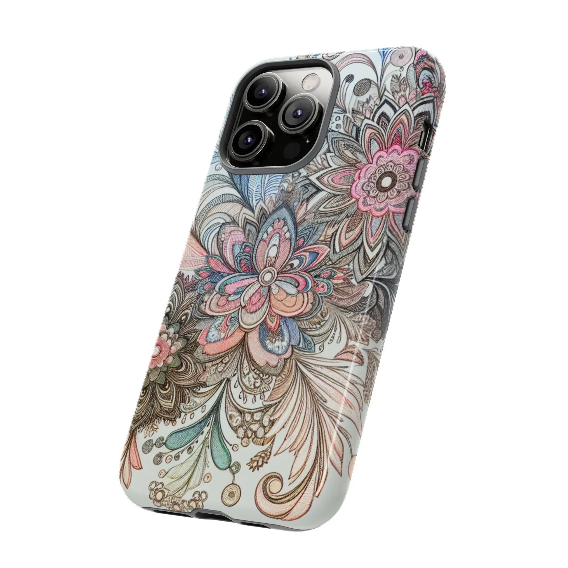 Floral Phone Case, Tough Cases, Protective mobile cover for flower lovers, Gift for her, Stylish phone accessory, Unique floral [...] Printify