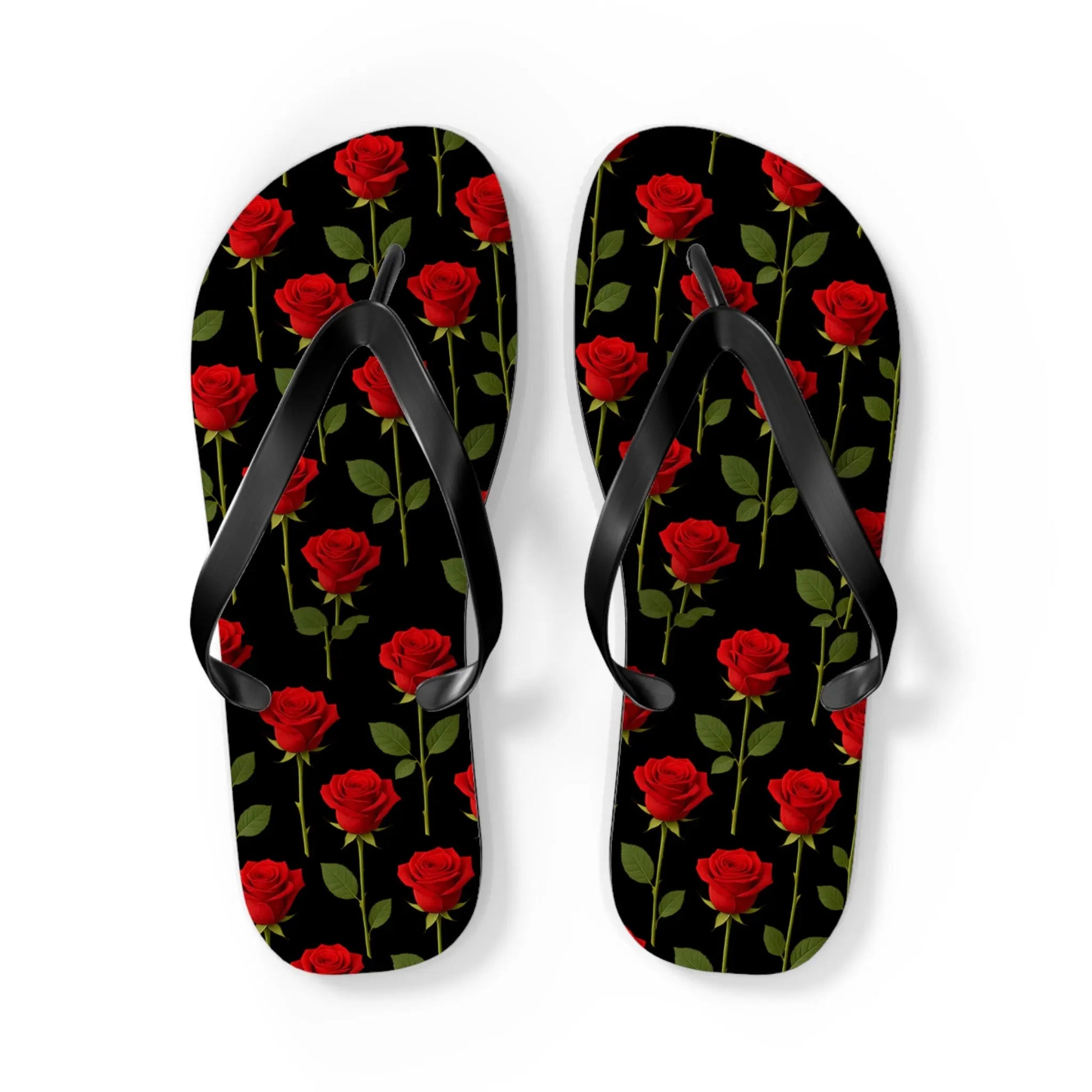 Flip Flops - Long Stemmed Roses Beach Sandals Printify