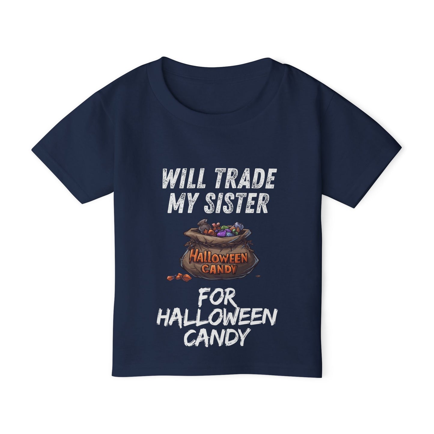 Funny Halloween Toddler T-Shirt, Funny Kid's Tee, Will Trade My Sister for Candy, Halloween Costume, Kids Party Apparel