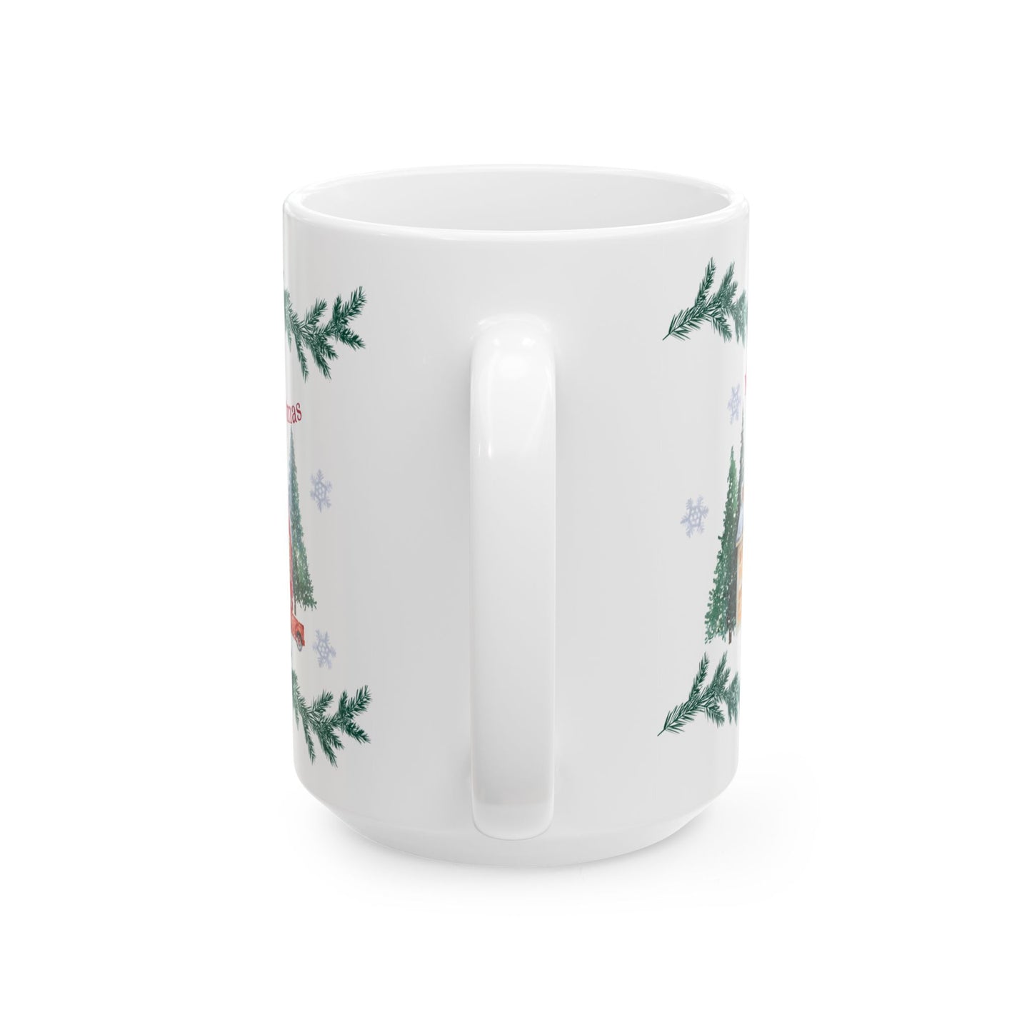 Christmas-Themed Ceramic Mug, Holiday Gift, Festive Drinkware, Winter Decor, Home & Kitchen, Coffee/Tea Cup