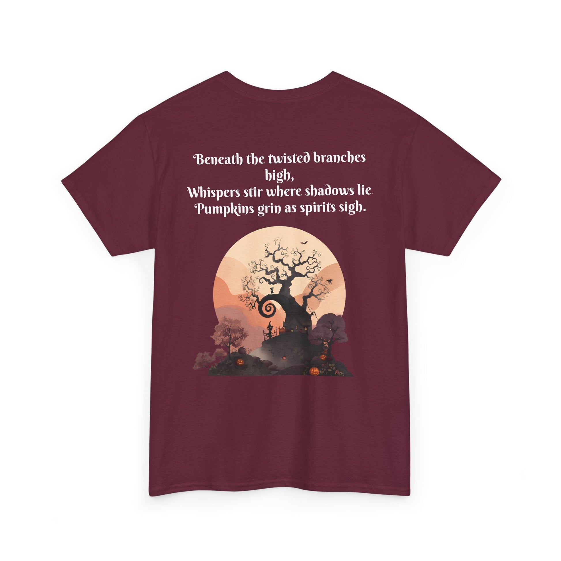 Spooky Sunset Tee, Halloween Shirt, Fall Apparel, Unisex Graphic Tee, Autumn Vibes, Cozy Casual Wear Printify