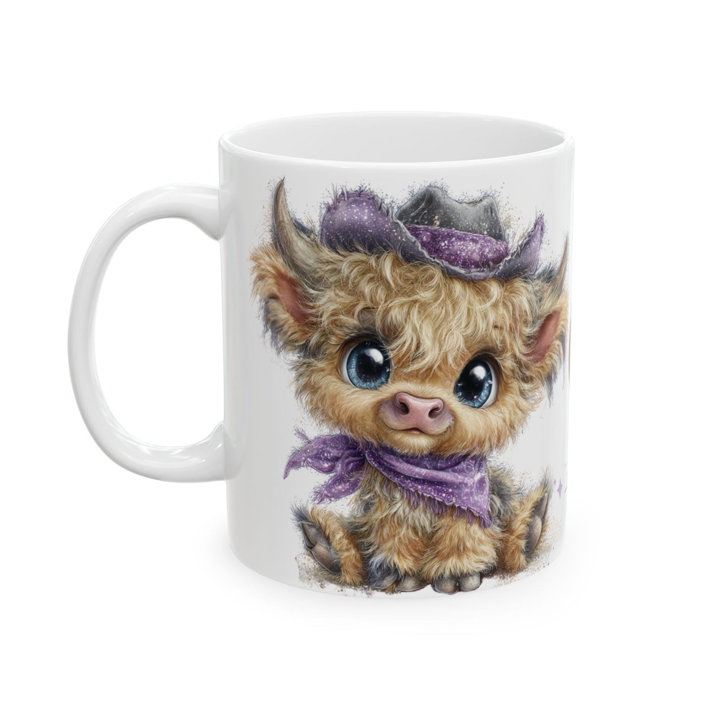 Highland Cow Coffee Mug Moo Re Coffee White Glossy Cup 11oz and 15oz