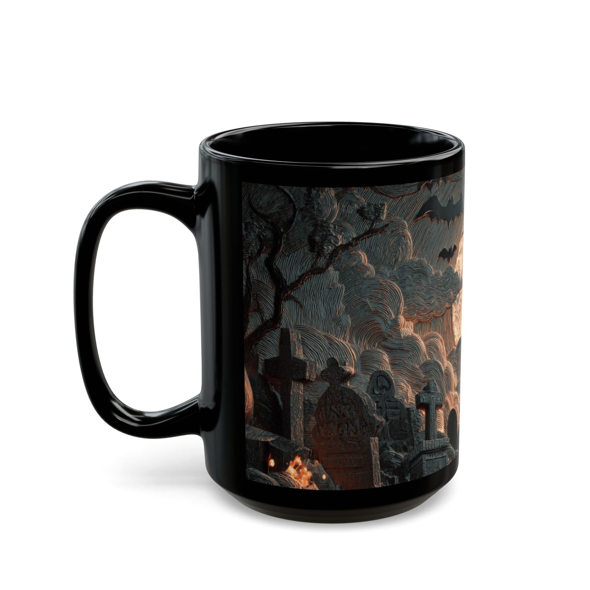 Spooky Witching Hour Mug - Perfect for Halloween Coffee Lovers, Black Ceramic Cup, Gift for Witch Fans, Unique Kitchen Decor, [...] Printify