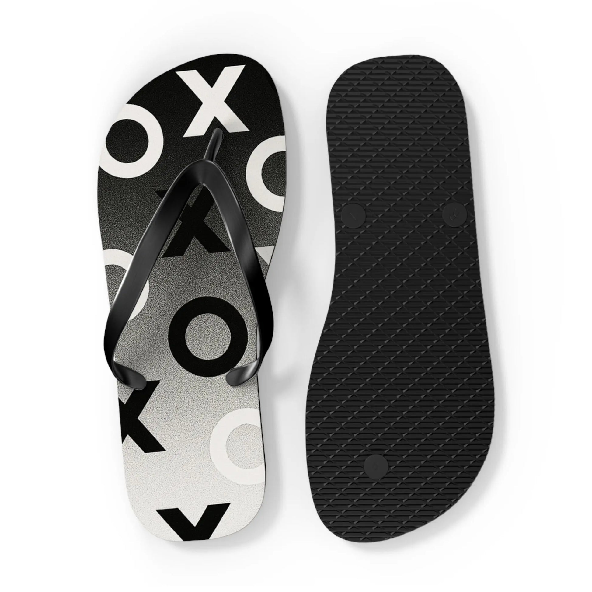 Stylish Flip Flops with Minimalist OX Design, Beach Footwear, Summer Sandals, Casual Summer Vibes, Vacation Essentials Printify