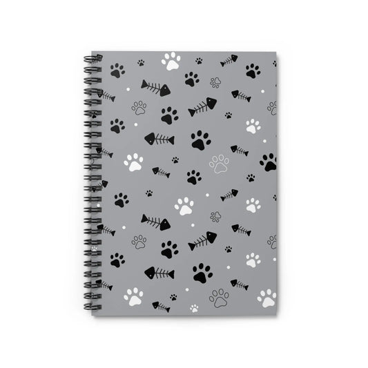 Paw Print Spiral Notebook - Perfect for Pet Lovers, Journal, School Supplies, Dog Mom Gift, Cute Stationery Printify