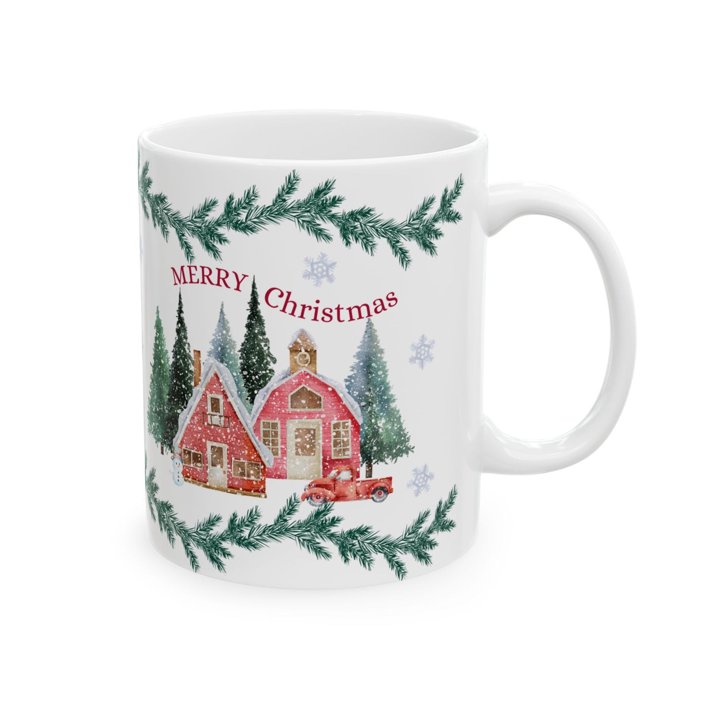 Christmas-Themed Ceramic Mug, Holiday Gift, Festive Drinkware, Winter Decor, Home & Kitchen, Coffee/Tea Cup