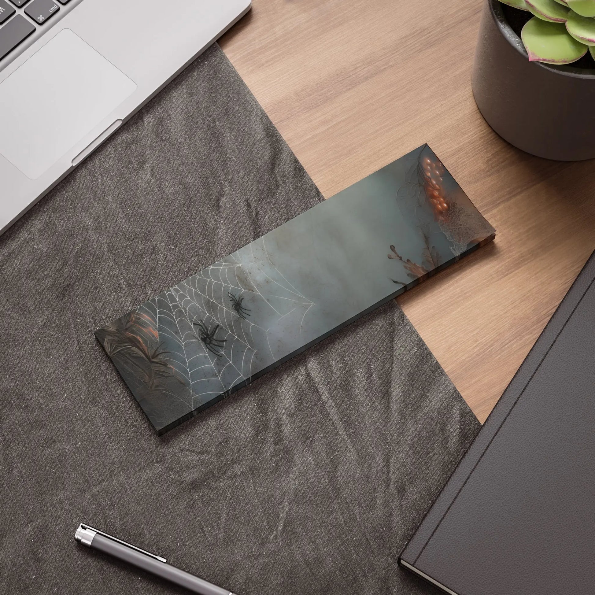 Note Pads - Spooky Spider and Web Design Halloween Stationery Printify