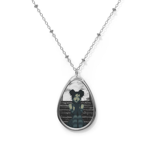 Unique Oval Necklace with Enchanting Artwork, Gothic Jewelry, Statement Pendant, Gift for Her, Bohemian Accessory A Lid for Every Pot ~Everyday Designz~