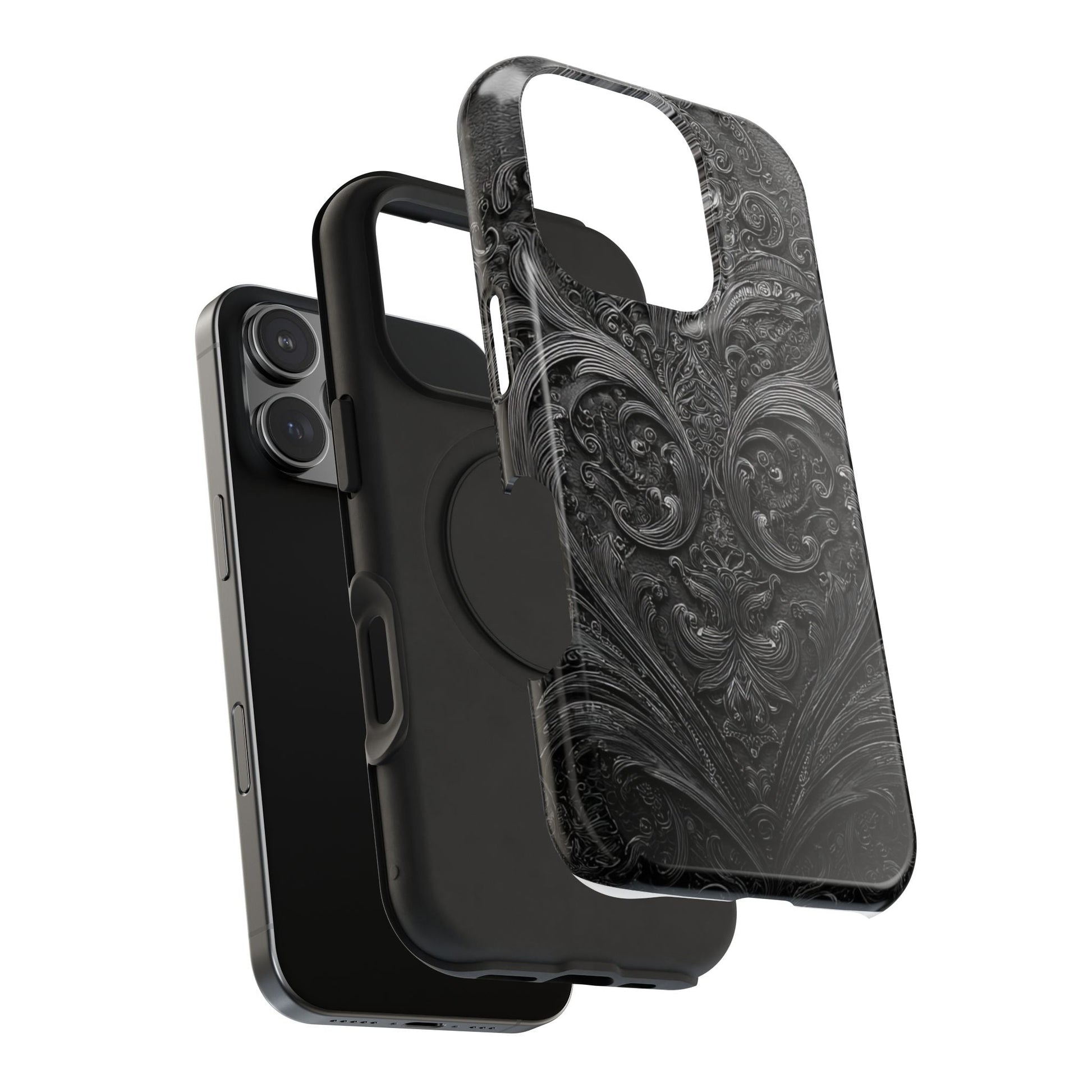 Phone Cases - Elegant Vintage Black Lace Design Printify