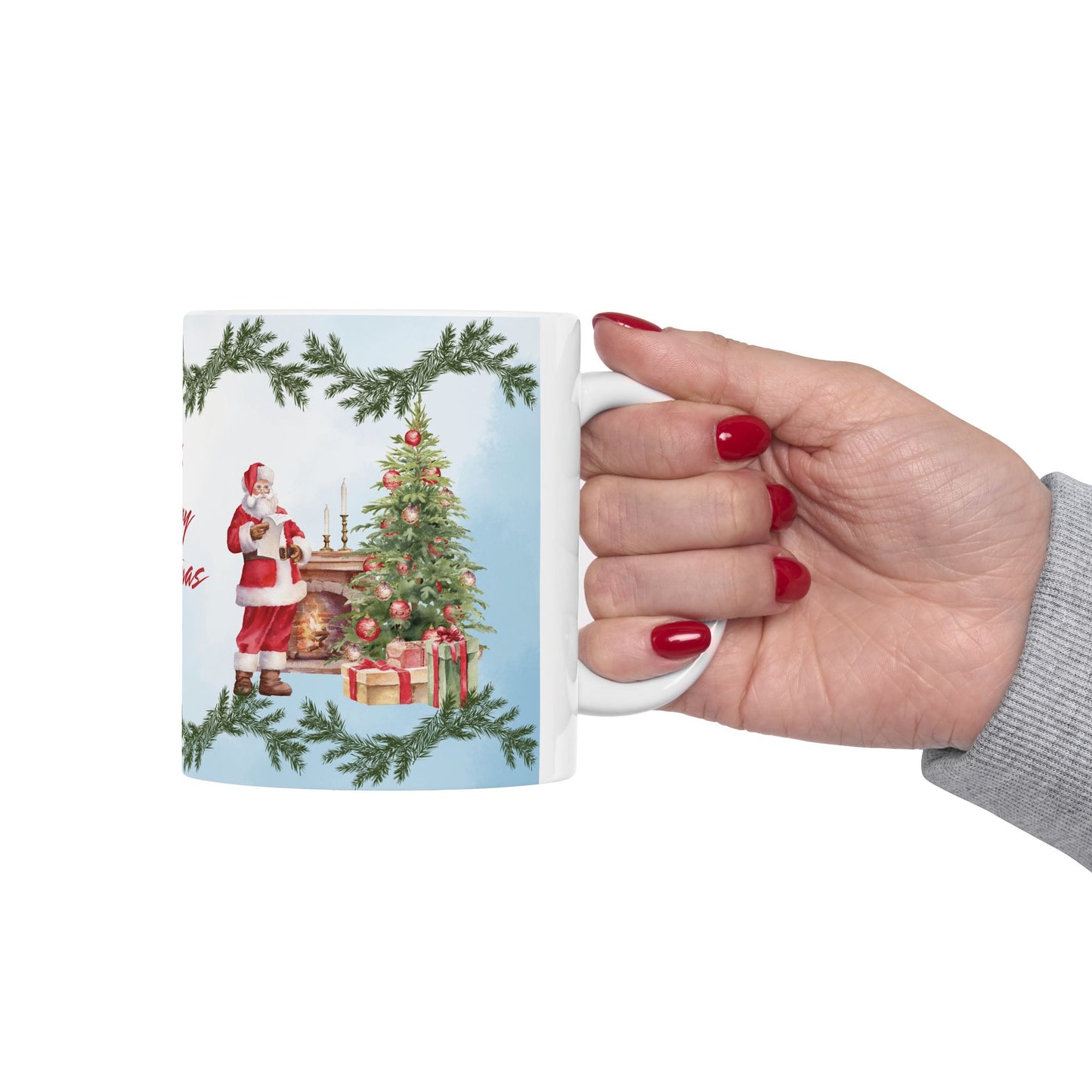 Merry Christmas Ceramic Mug, Holiday Gift, Festive Coffee Cup, Christmas Decor, Seasonal Beverageware