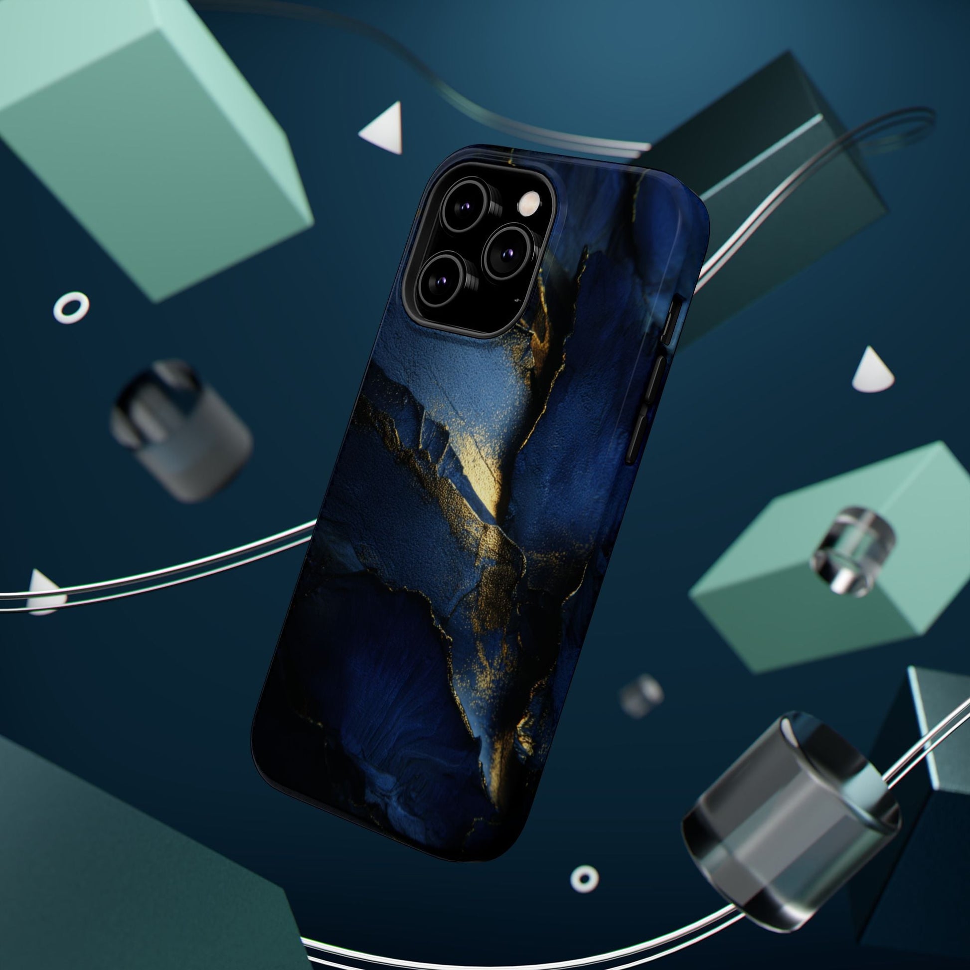 Phone Case - Blue and Gold 8k HD Design - Magnetic Tough Cases Printify