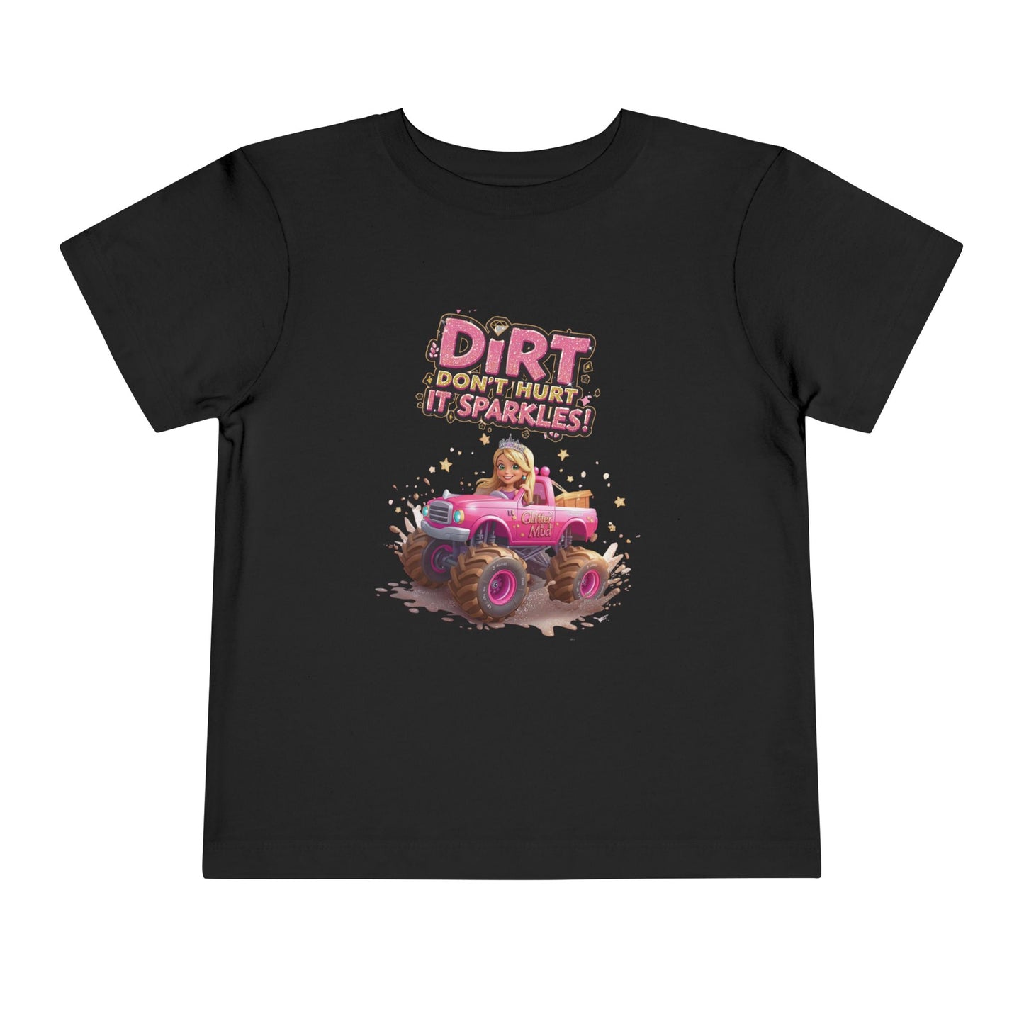 Toddler Tee, Princess in a Pink Monster Truck Dirt Don't Hurt It Sparkles Shirt, Kids Birthday Gift, Cute Girl's Top, Baby Shower Present,