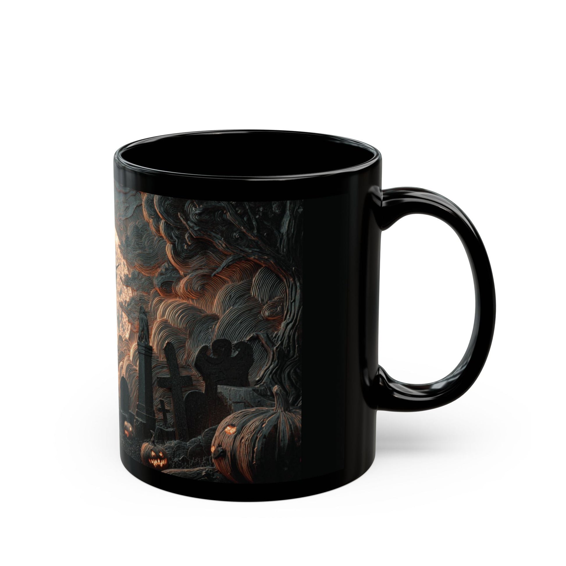 Spooky Witching Hour Mug - Perfect for Halloween Coffee Lovers, Black Ceramic Cup, Gift for Witch Fans, Unique Kitchen Decor, [...] Printify