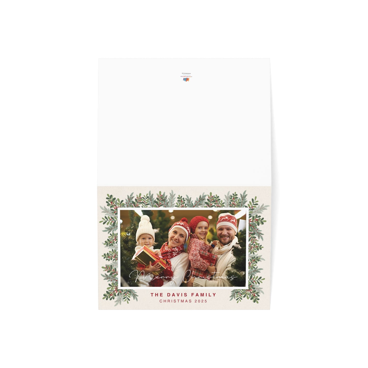 Personalized Family Christmas Cards Custom Photo Holiday Card Set 10 30 or 50 Pack with Envelopes Custom Printed Holiday Greeting