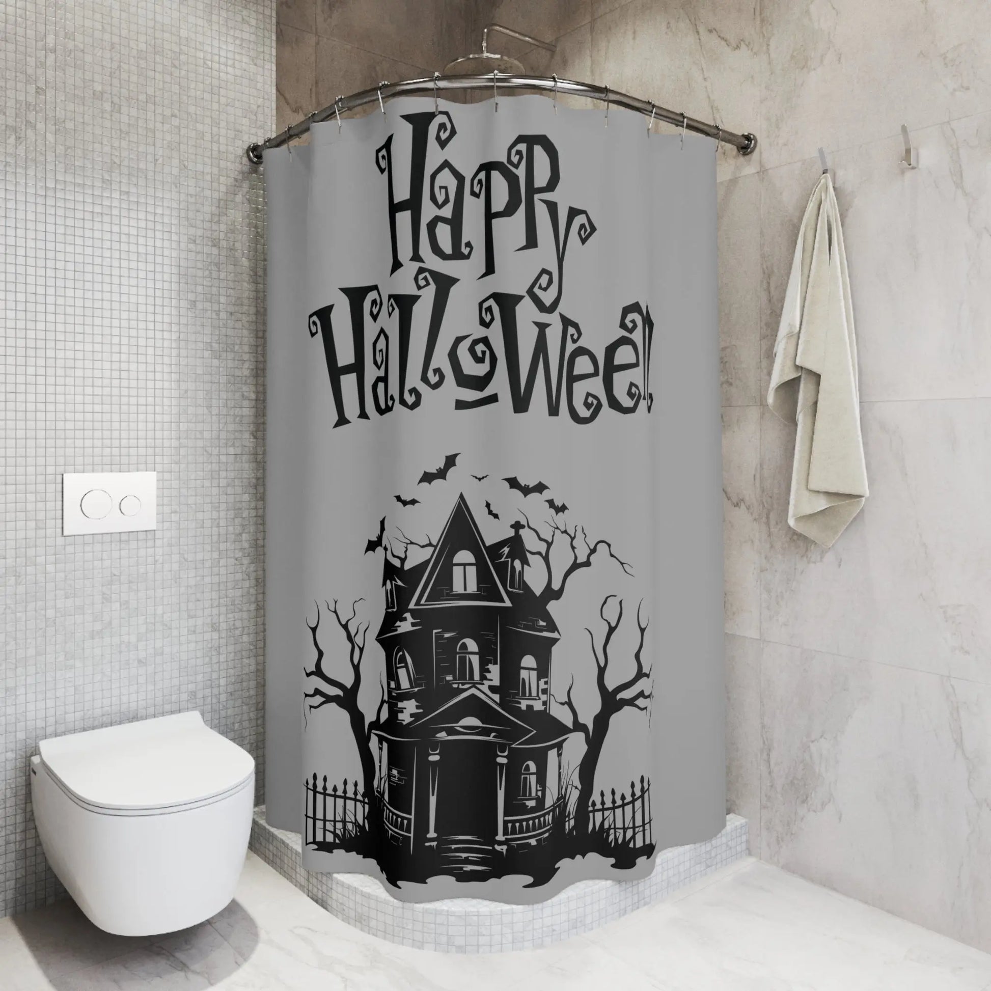 Halloween Shower Curtains, Spooky Bathroom Decor, Seasonal Home Accessories, Trick or Treat Decor, Gothic Gifting Ideas Printify