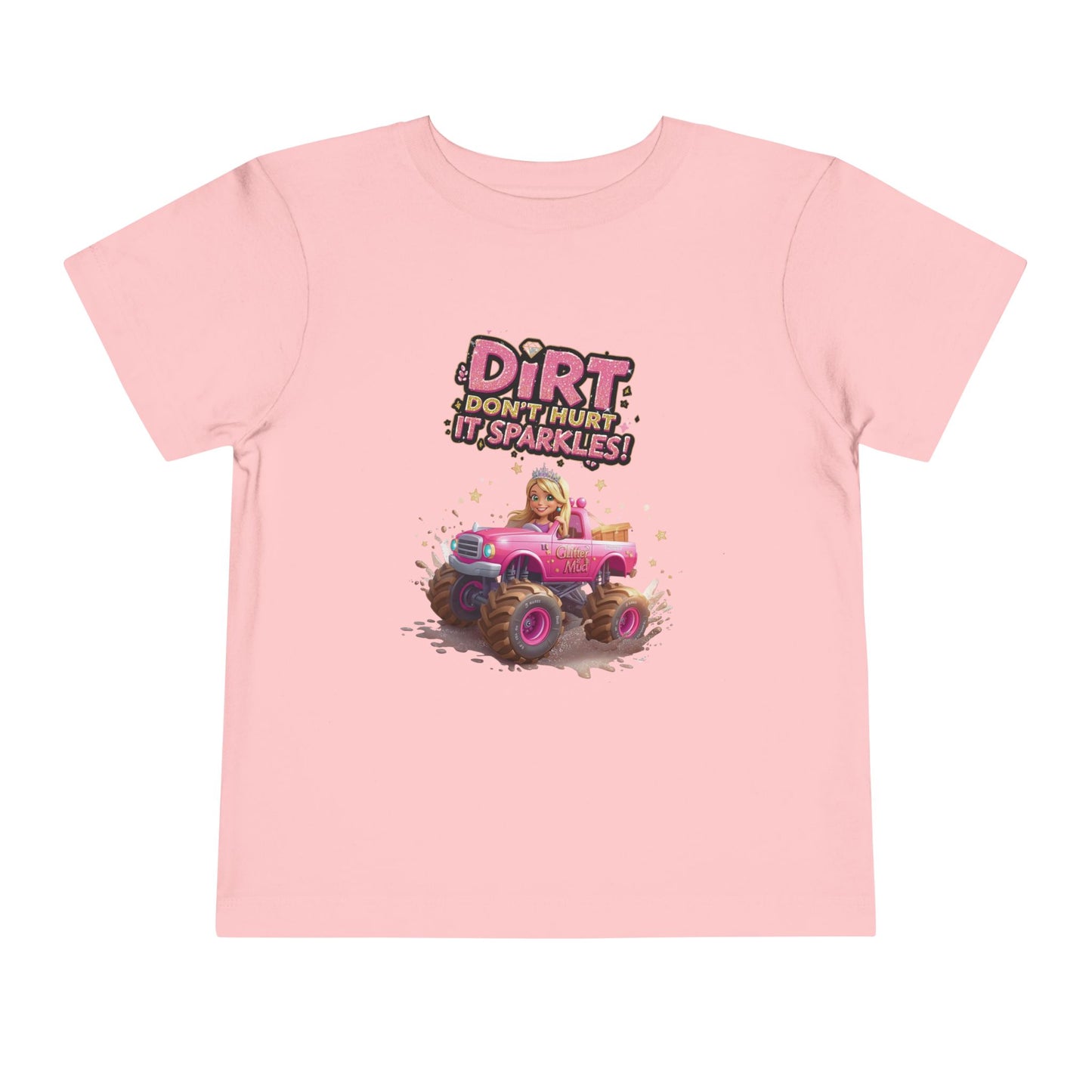 Toddler Tee, Princess in a Pink Monster Truck Dirt Don't Hurt It Sparkles Shirt, Kids Birthday Gift, Cute Girl's Top, Baby Shower Present,