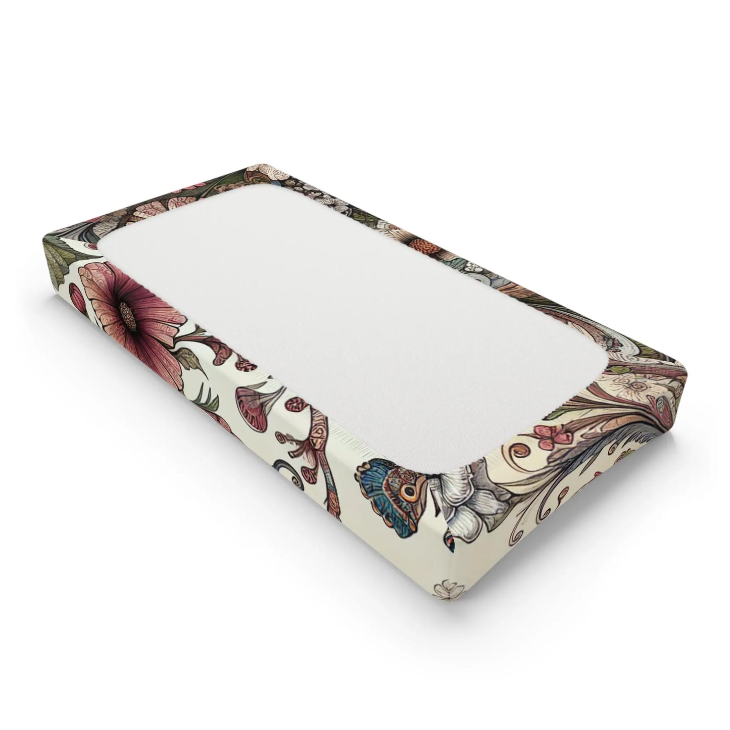 Floral Baby Changing Pad Cover - Soft Bedding, Nursery Decor, Baby Shower Gift, Floral Print, Modern Kids Room Printify