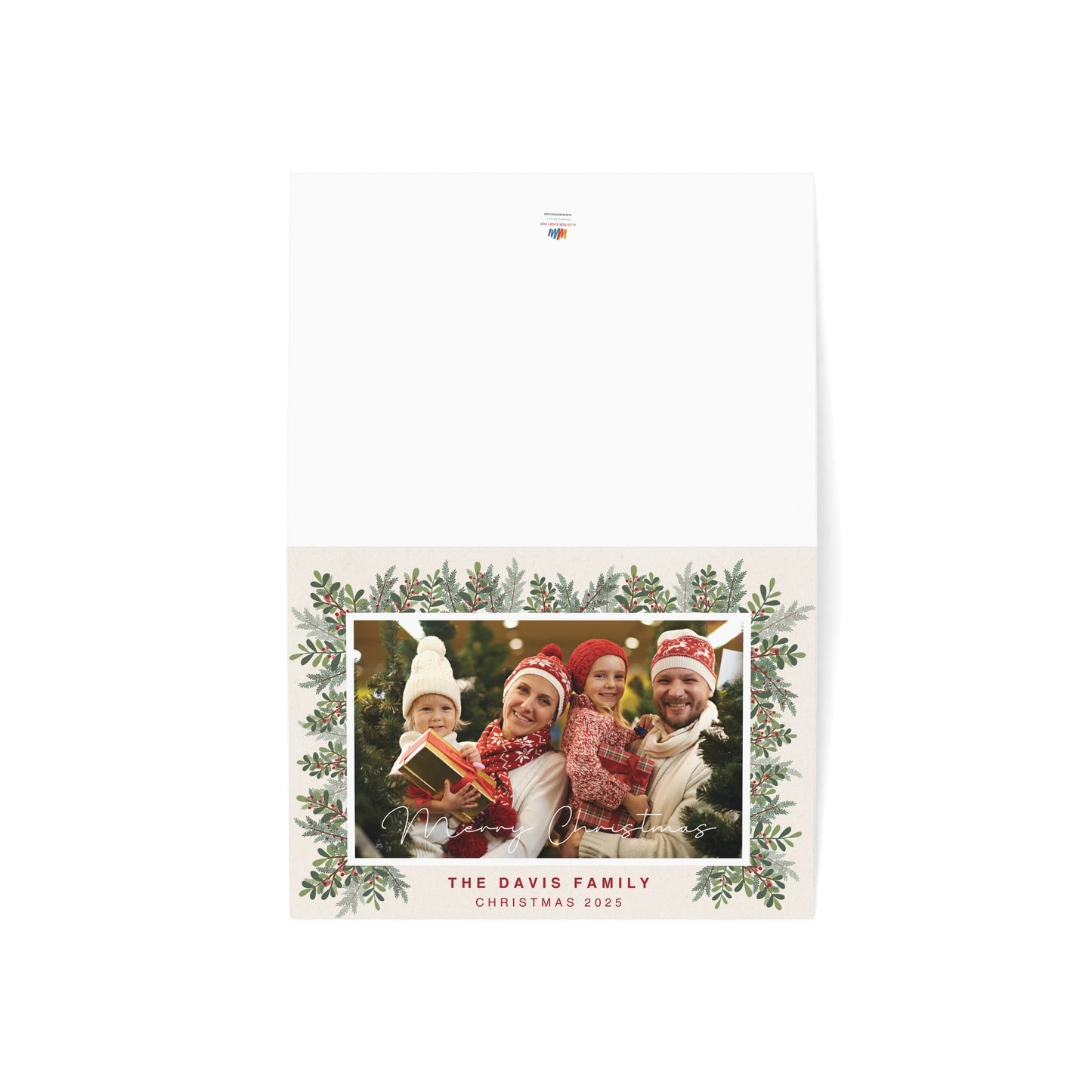 Personalized Family Christmas Cards Custom Photo Holiday Card Set 10 30 or 50 Pack with Envelopes Custom Printed Holiday Greeting