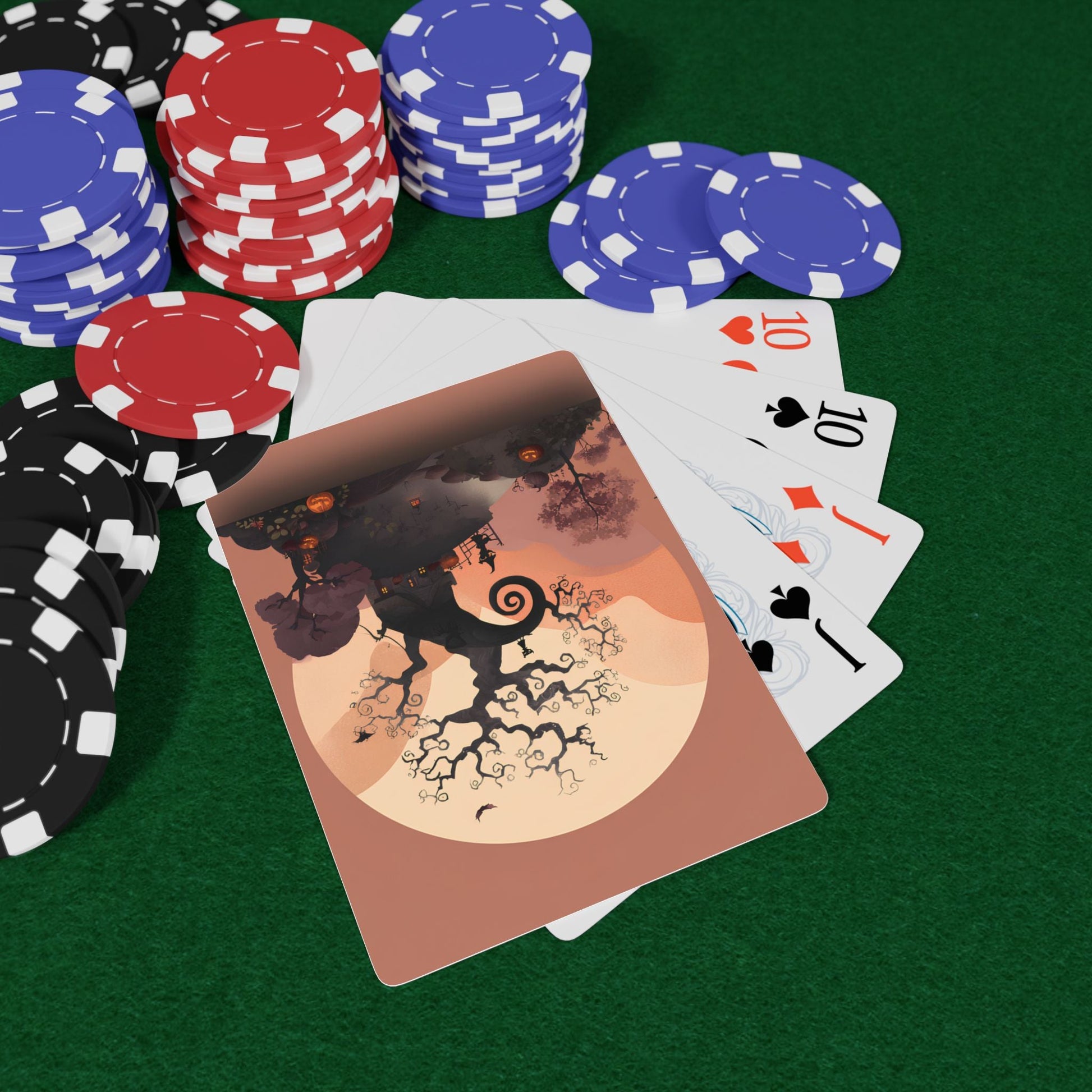 Haunted House Poker Playing Cards with Unique Designs, Halloween and Game Night Essential, Gift for Card Lovers, Unique Card Set, Decorative [...] Printify