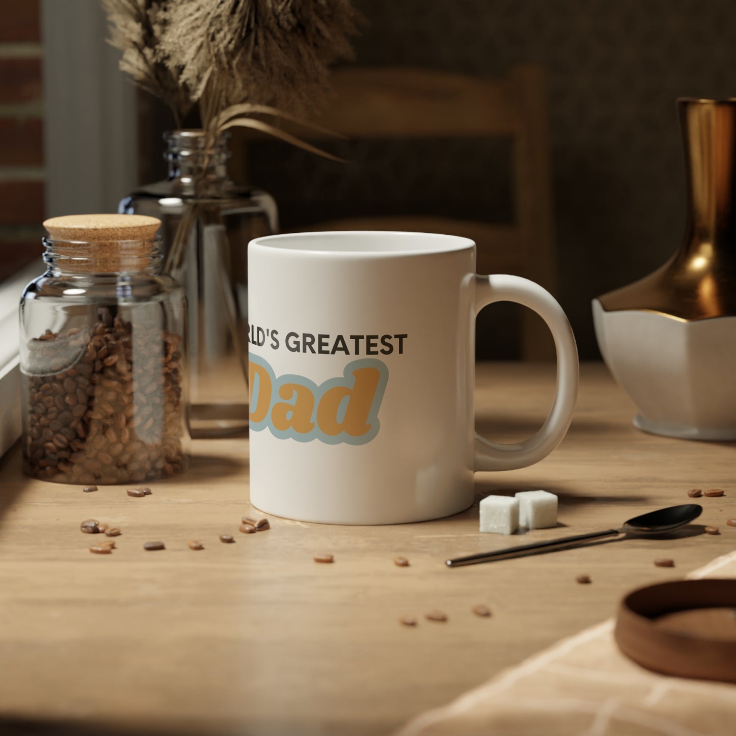 Happy Birthday Jumbo Mug, 20oz Gift for Dad, Fun Coffee Mug, Great for Father's Day, Jazz Music Lover, Unique Dad Gift