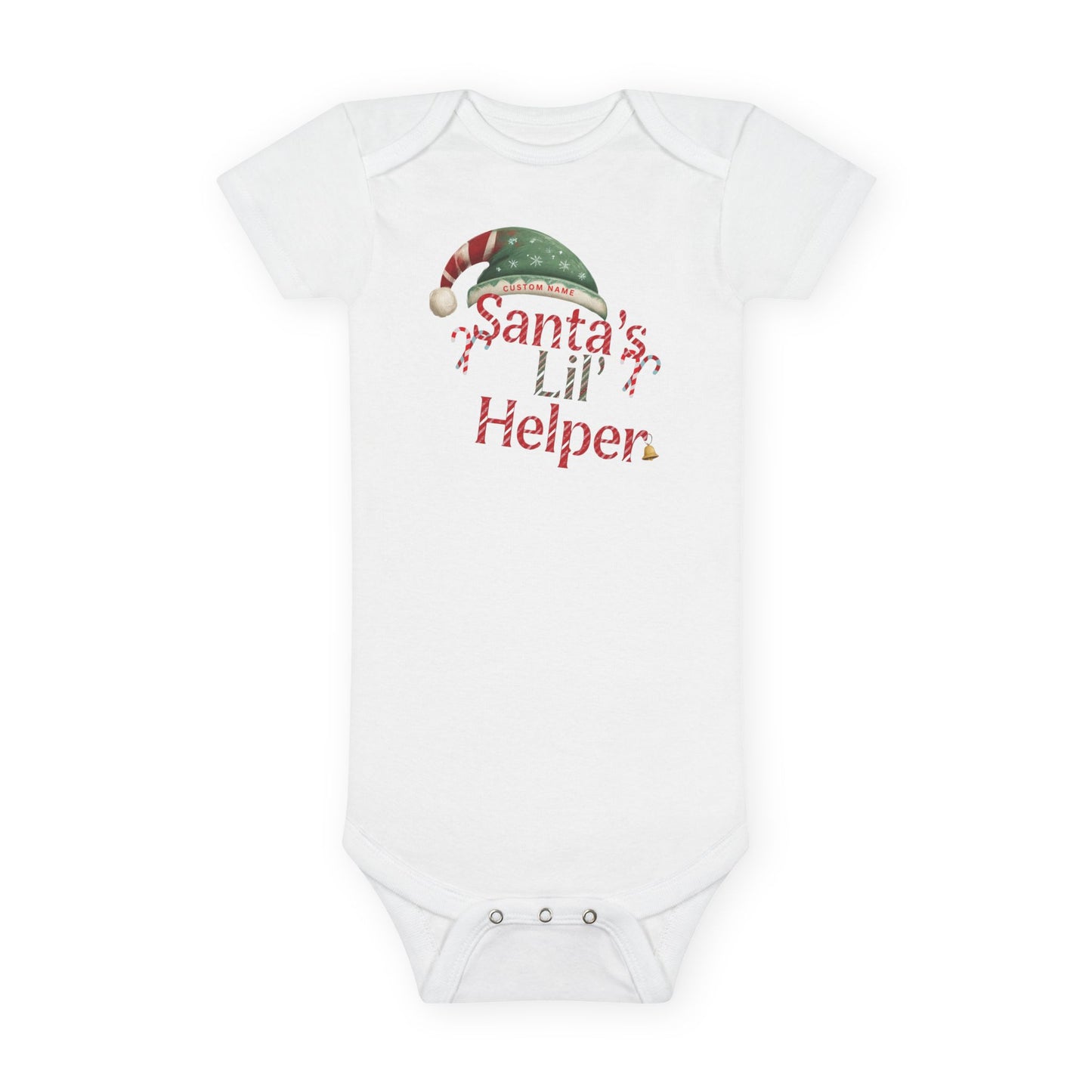 Personalized Santa's Lil Helper Baby Onesie, Christmas Baby Outfit, Holiday Gift for New Parents, Cute Baby Bodysuit, Infant Wear