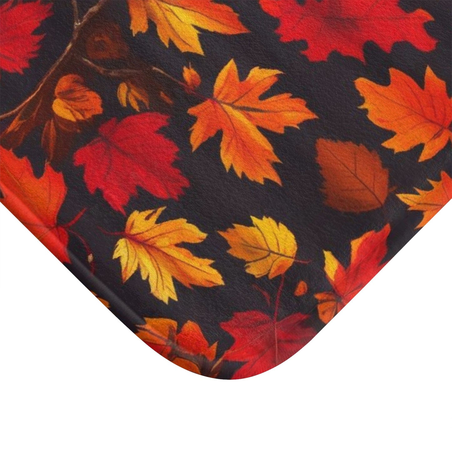 Autumn Leaves Bath Mat, Seasonal Bathroom Decor, Fall Home Accents, Cozy Vibes, Thanksgiving Gift, Leaf Print Rug Printify