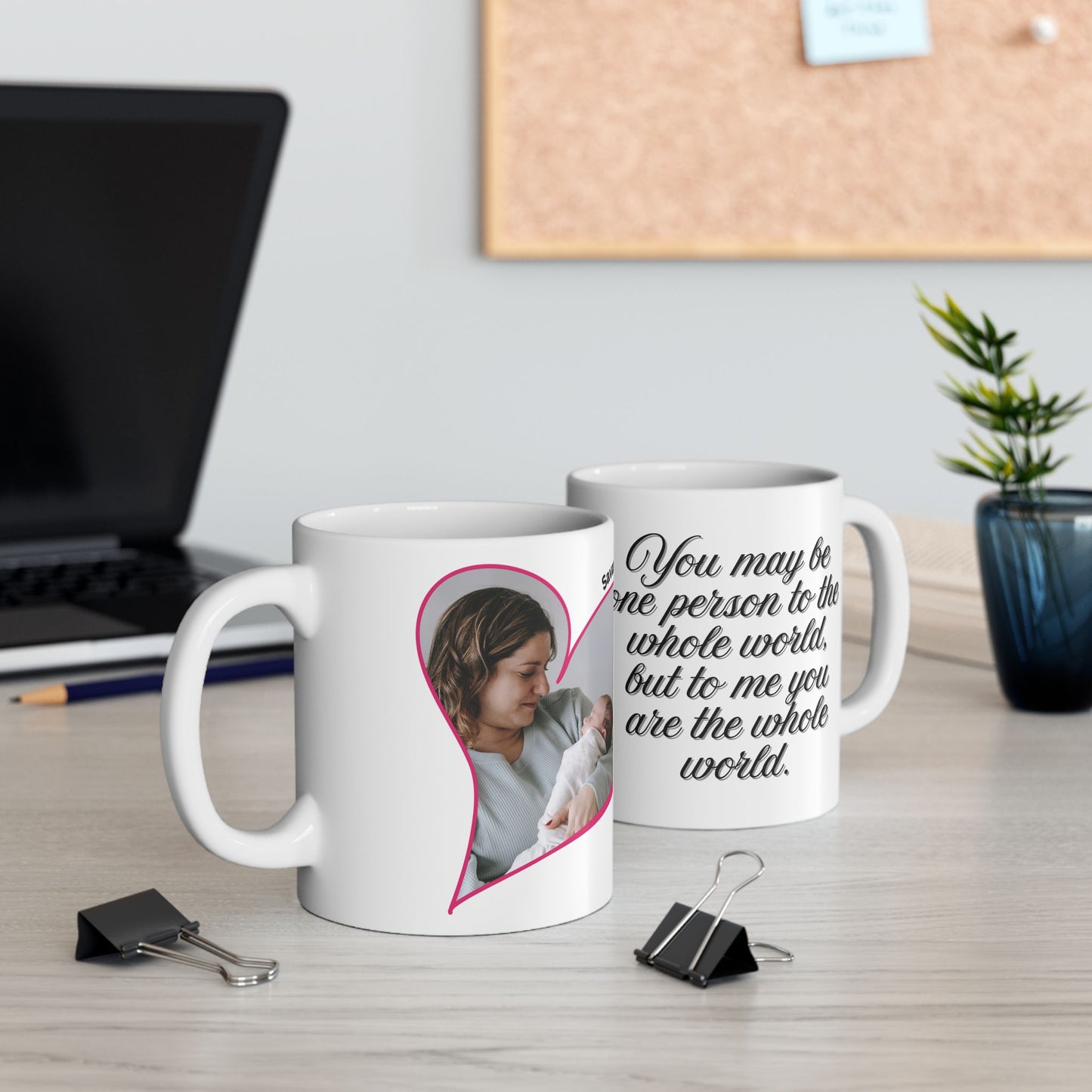 Personalized Baby Keepsake Mug Custom Newborn Photo Heart Coffee Cup With Name and Birth Date Gift 11oz 15oz