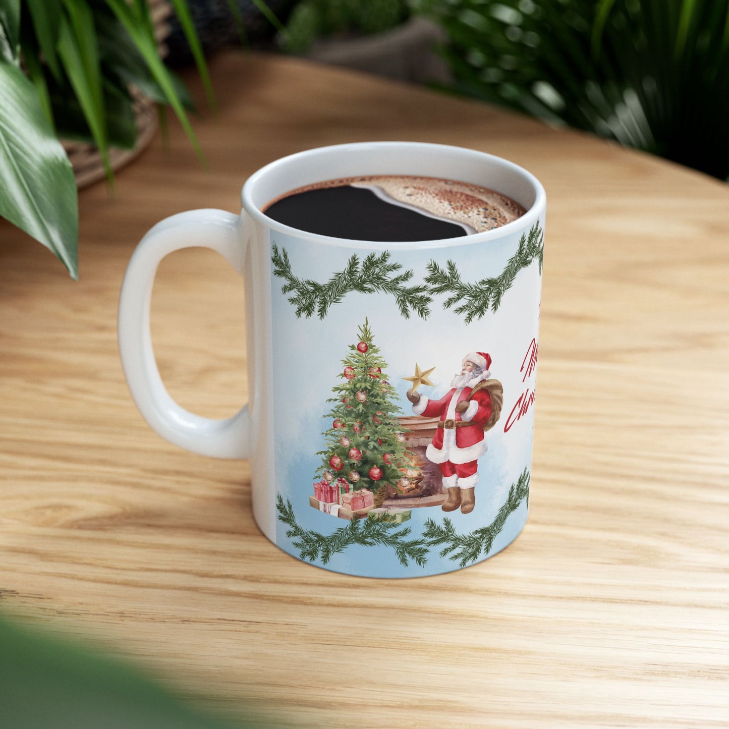 Merry Christmas Ceramic Mug, Holiday Gift, Festive Coffee Cup, Christmas Decor, Seasonal Beverageware