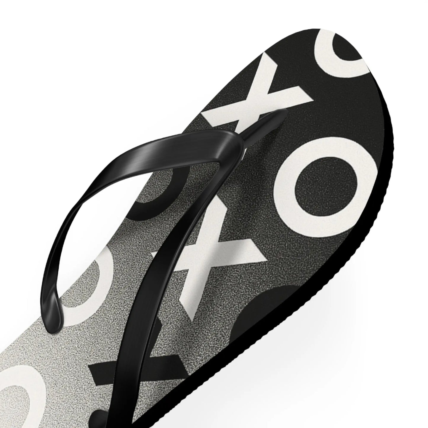 Stylish Flip Flops with Minimalist OX Design, Beach Footwear, Summer Sandals, Casual Summer Vibes, Vacation Essentials Printify