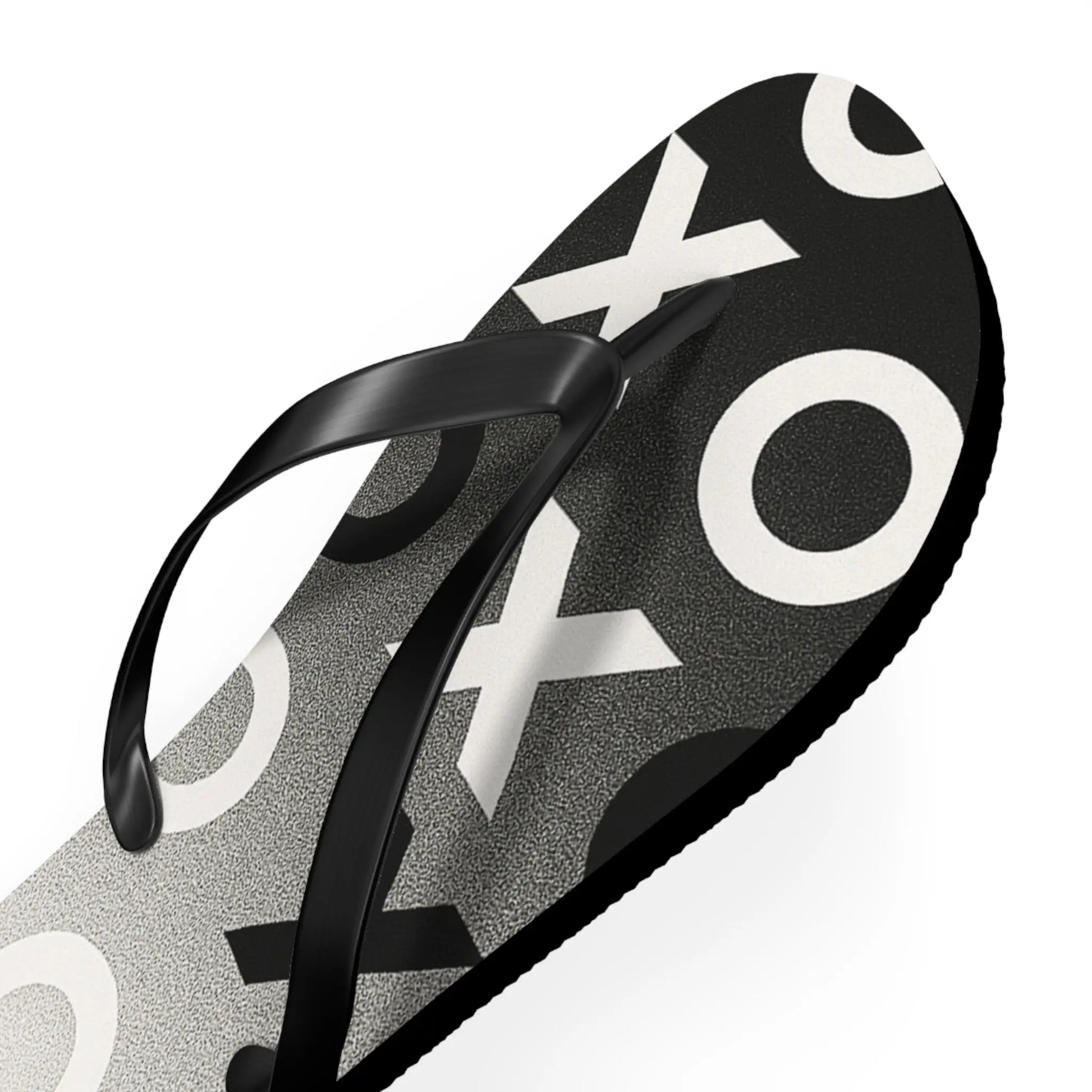 Stylish Flip Flops with Minimalist OX Design, Beach Footwear, Summer Sandals, Casual Summer Vibes, Vacation Essentials Printify