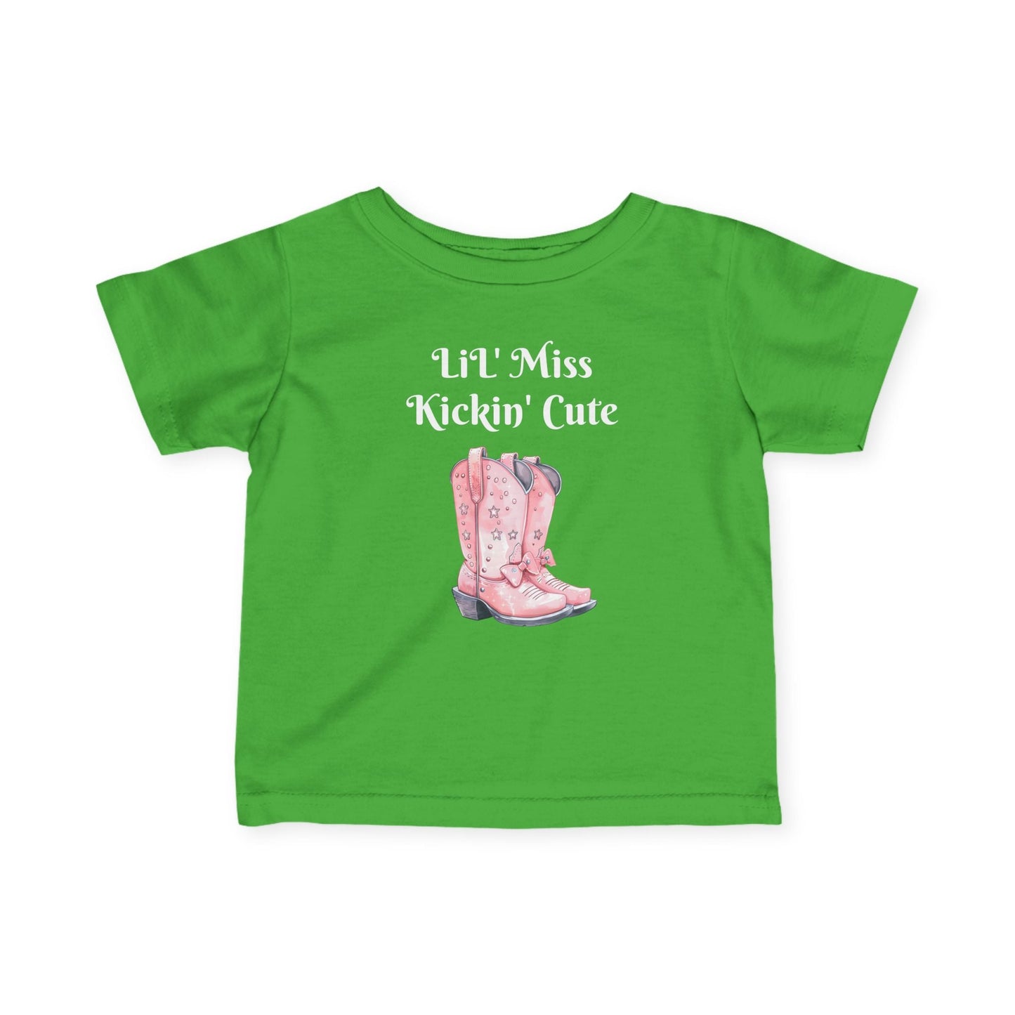 Lil' Miss Kickin' Cute Infant Tee, Baby Shirt, Toddler Clothing, Western Theme Outfit, Cute Baby Gift, Birthday Present Printify