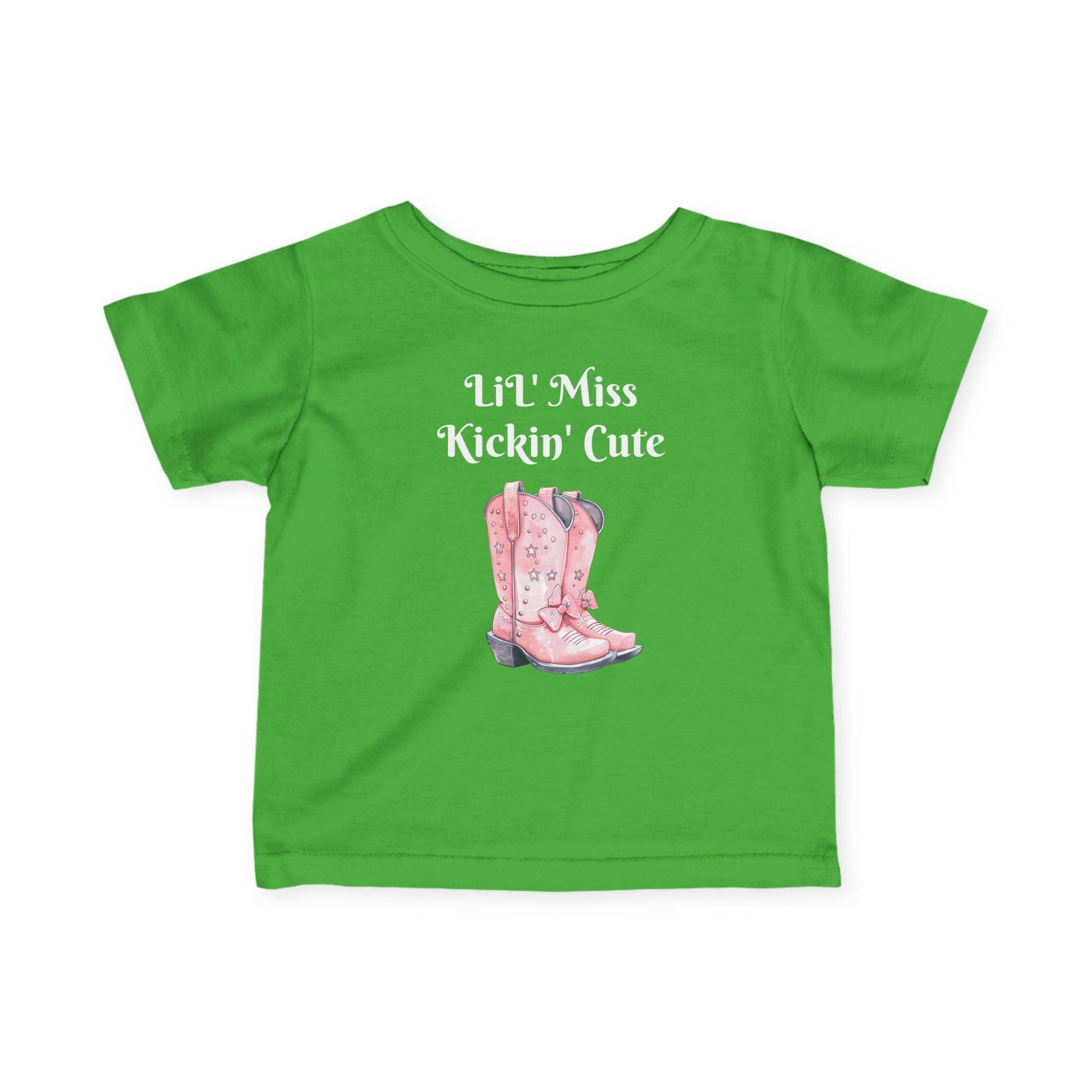 Lil' Miss Kickin' Cute Infant Tee, Baby Shirt, Toddler Clothing, Western Theme Outfit, Cute Baby Gift, Birthday Present Printify