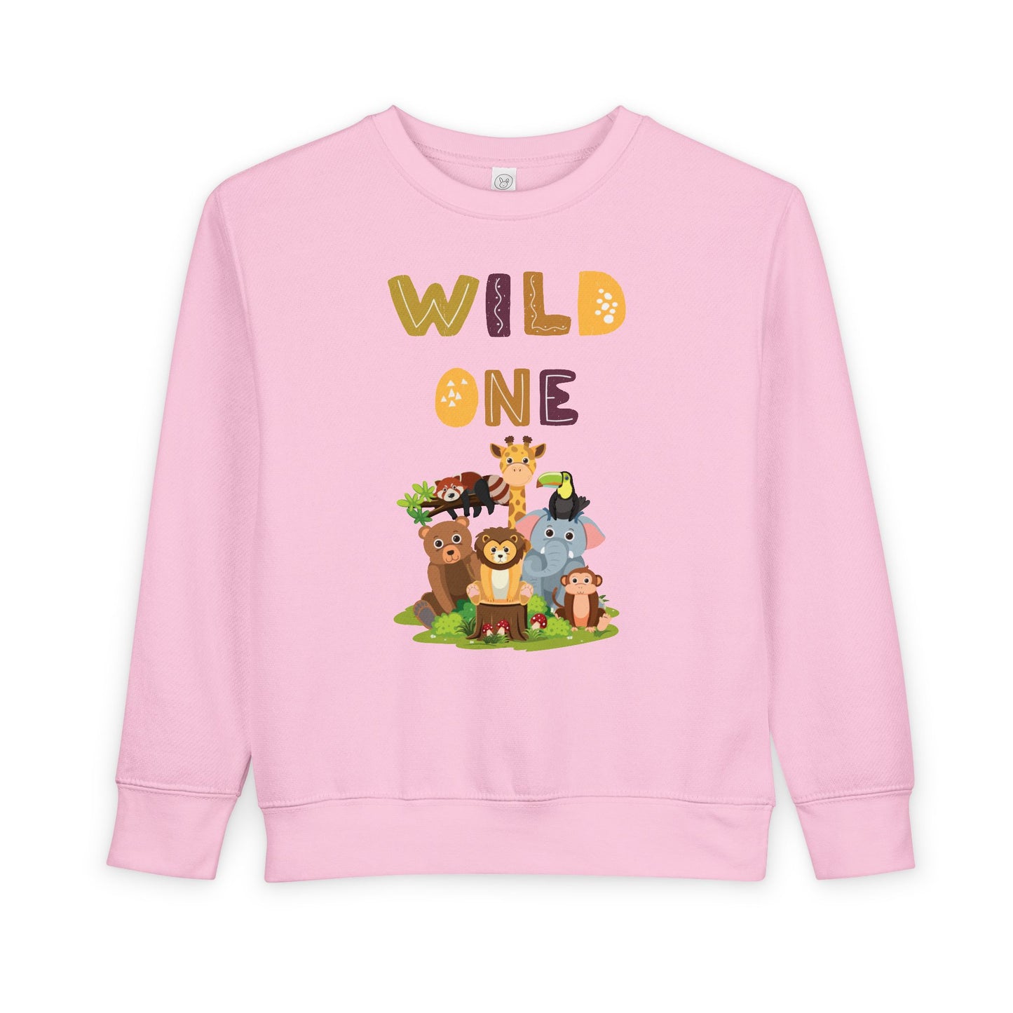 Wild One Toddler Sweatshirt - Cute Animal Design, Birthday Gift, Kids' Apparel, Playtime Outfit, Baby Shower Gift