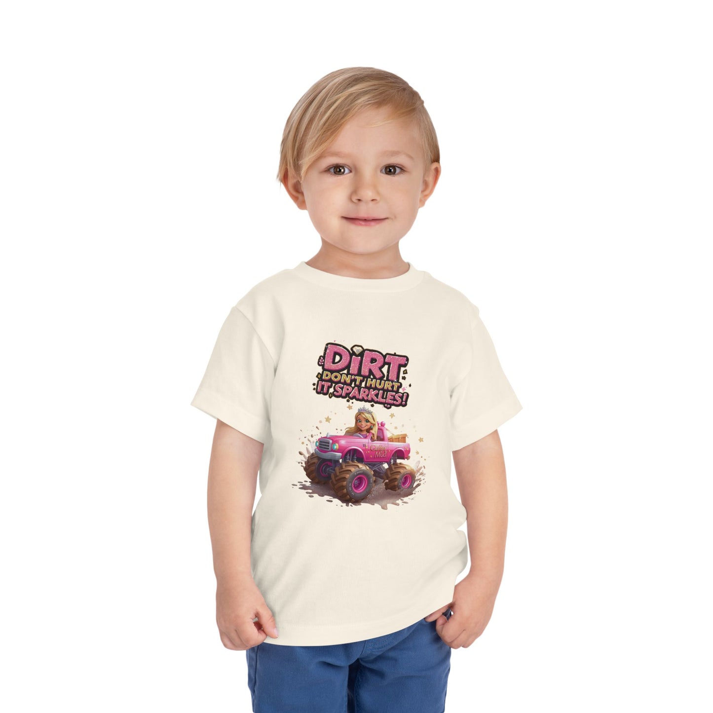 Toddler Tee, Princess in a Pink Monster Truck Dirt Don't Hurt It Sparkles Shirt, Kids Birthday Gift, Cute Girl's Top, Baby Shower Present,