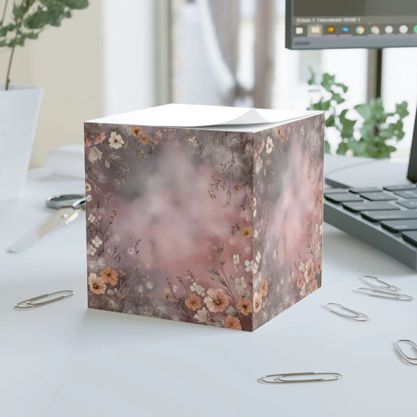 Chic Floral Note Cube, Decorative Sticky Notes A Lid for Every Pot ~Everyday Designz~
