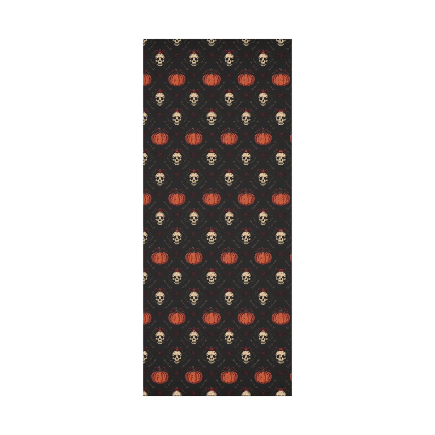 Hollyween Christmas Wrapping Paper – Gothic Holiday Gift Wrap with Skulls, Pumpkins & Bows