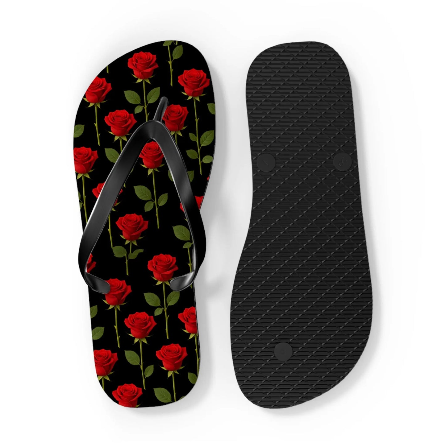 Flip Flops - Long Stemmed Roses Beach Sandals Printify