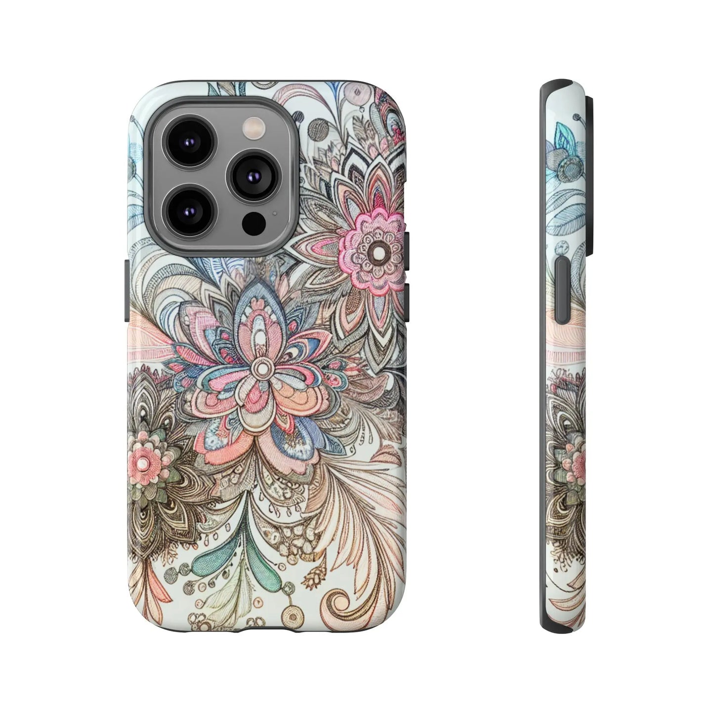 Floral Phone Case, Tough Cases, Protective mobile cover for flower lovers, Gift for her, Stylish phone accessory, Unique floral [...] Printify