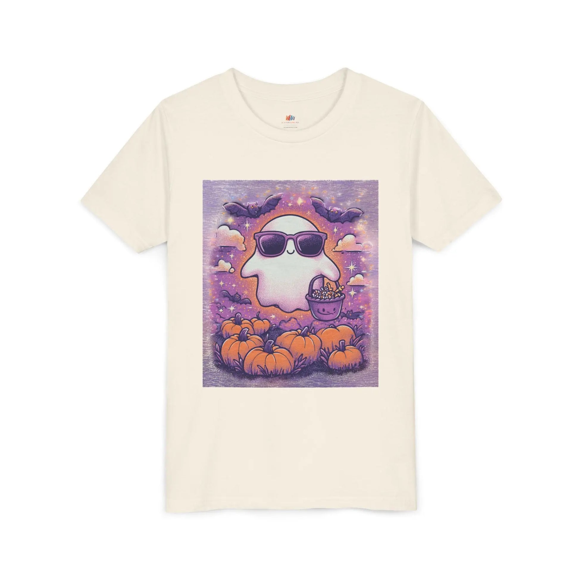 Adorable Ghost Halloween Tee, Youth Short Sleeve T-Shirt Printify