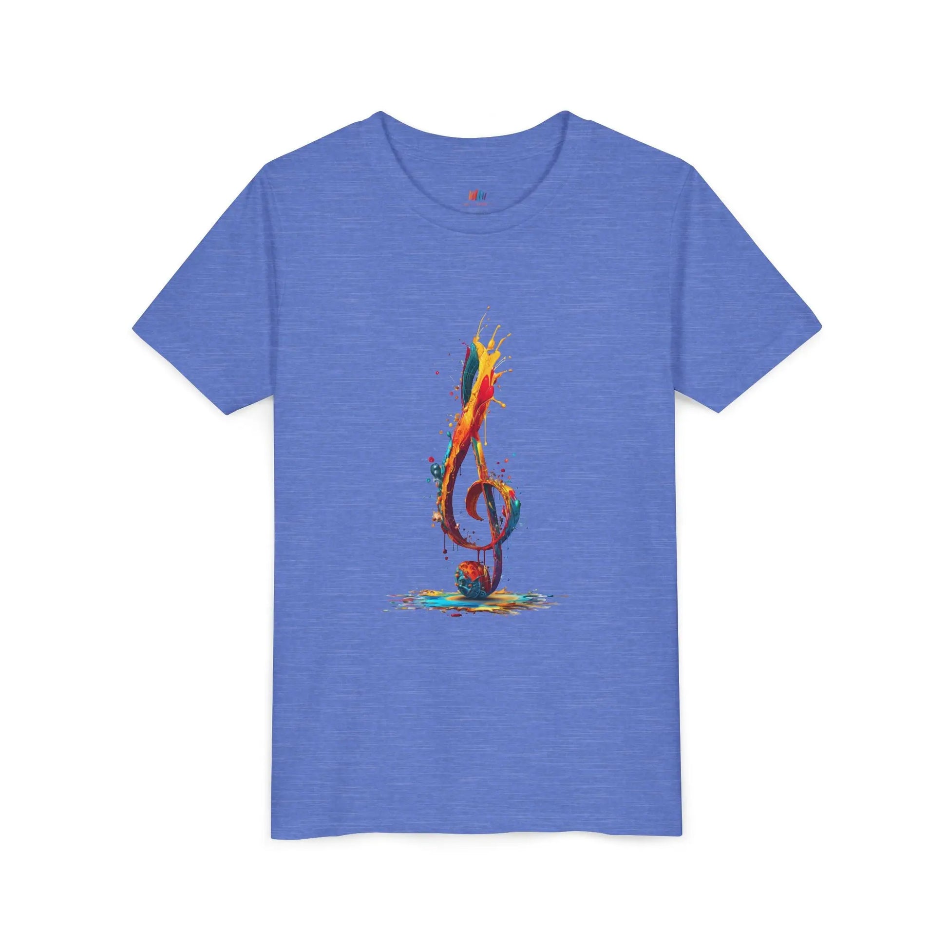 Youth Music Note Tee, Colorful Treble Clef Shirt, Printify