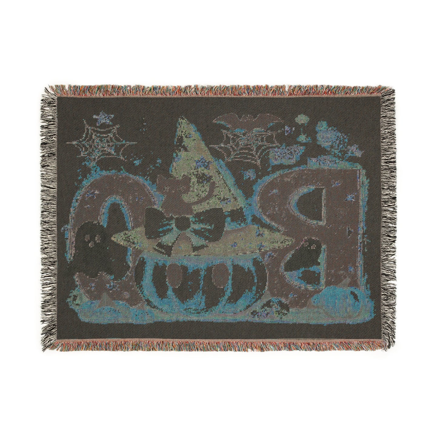 Halloween Woven Blanket, Cozy Throw, Spooky Decor, Autumn Gift, Fall Home Accent