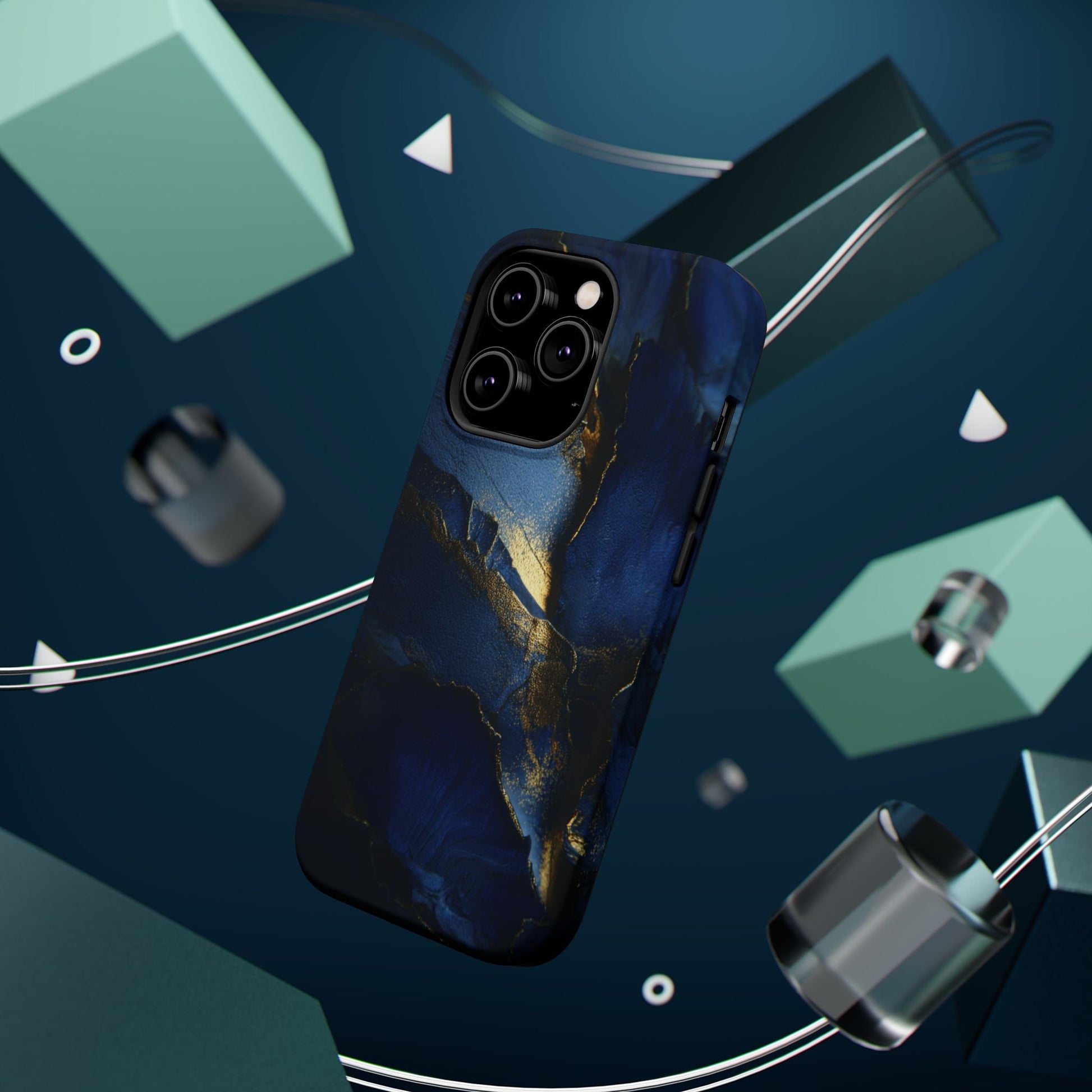 Phone Case - Blue and Gold 8k HD Design - Magnetic Tough Cases Printify