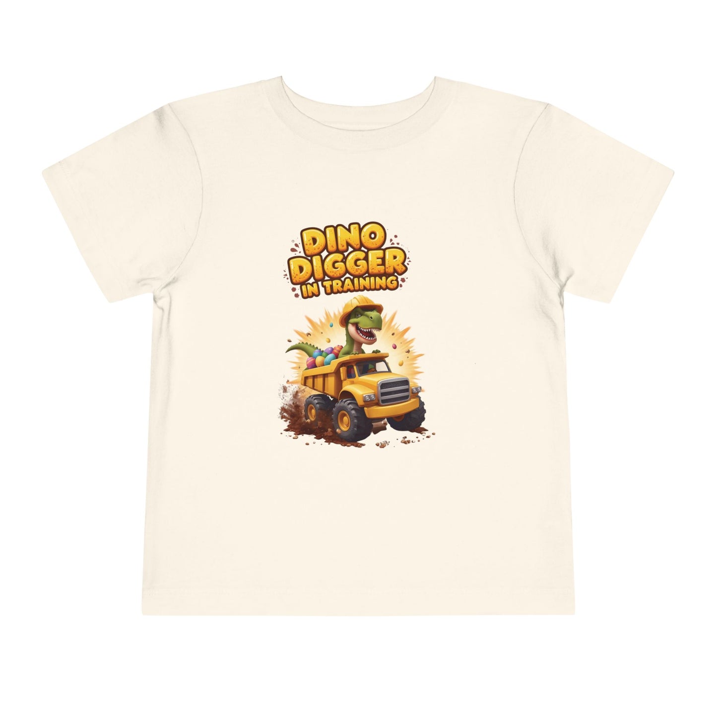 Dino Digger Toddler Tee - Fun Dino Excavator T-Shirt, Kids Gift, Birthday Outfit, Playwear, Cute Dinosaur Apparel
