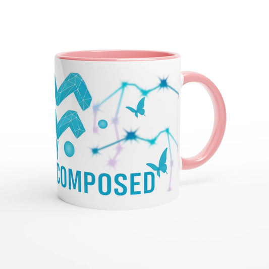 Zodiac Aquarius Ceramic Mug – Chaotically Composed - Glossy 11oz with Colored Accents | Unique Everyday Designz Home, Gifts & Apparel A Lid for Every Pot ~Everyday Designz~