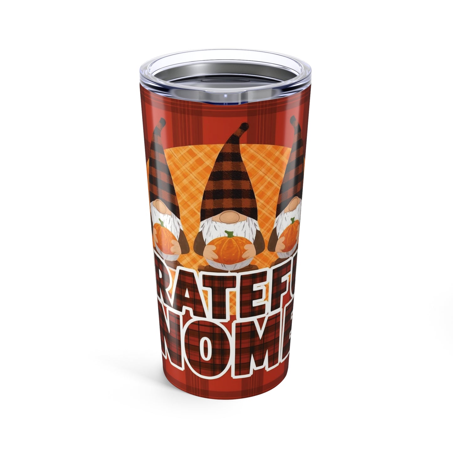 Thanksgiving Tumbler, Grateful Gnome Travel Mug, Fall Vibes Drinkware, Autumn Coffee Cup, Pumpkin Decor Tumbler, Holiday Gift