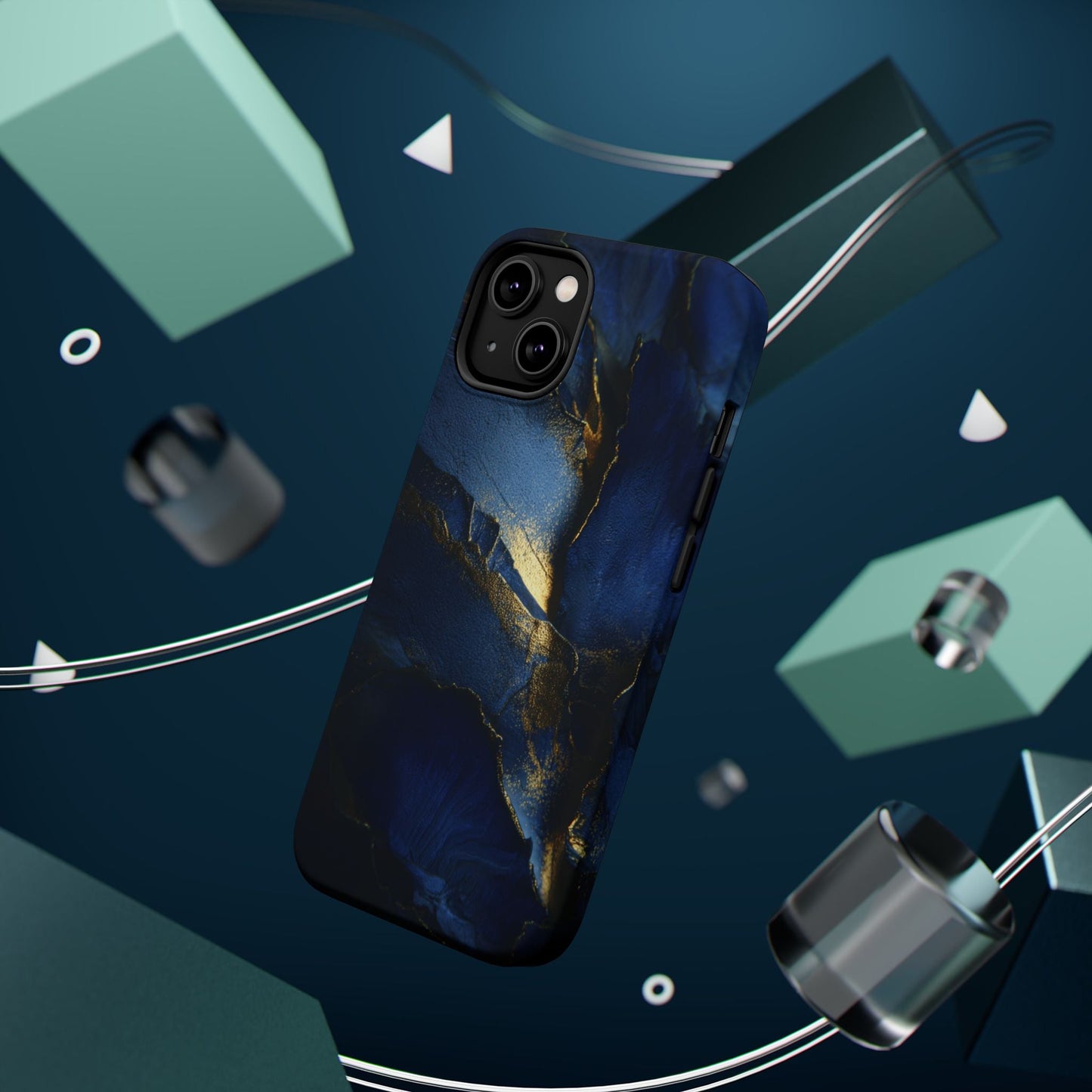 Phone Case - Blue and Gold 8k HD Design - Magnetic Tough Cases Printify