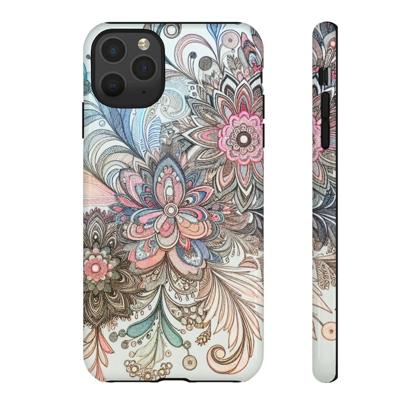 Floral Phone Case, Tough Cases, Protective mobile cover for flower lovers, Gift for her, Stylish phone accessory, Unique floral [...] Printify
