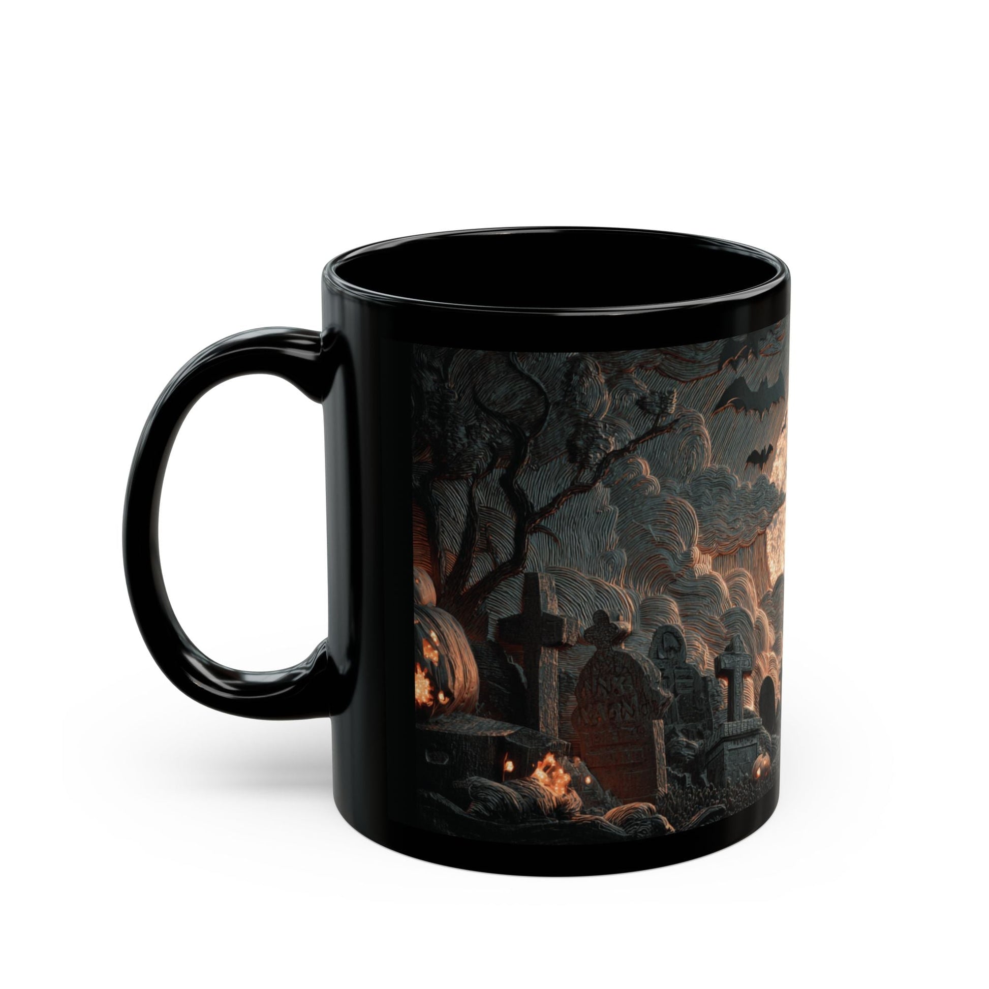 Spooky Witching Hour Mug - Perfect for Halloween Coffee Lovers, Black Ceramic Cup, Gift for Witch Fans, Unique Kitchen Decor, [...] Printify