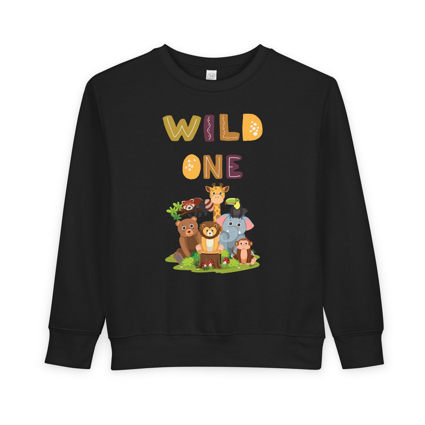Wild One Toddler Sweatshirt - Cute Animal Design, Birthday Gift, Kids' Apparel, Playtime Outfit, Baby Shower Gift